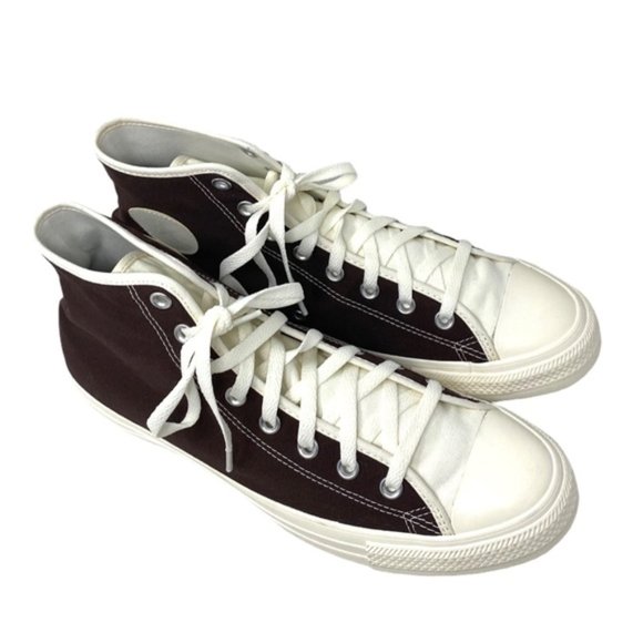 Converse Chuck Taylor High Top Shoes Men Canvas White Brown Custom 152620C-WBRW - Picture 4 of 10